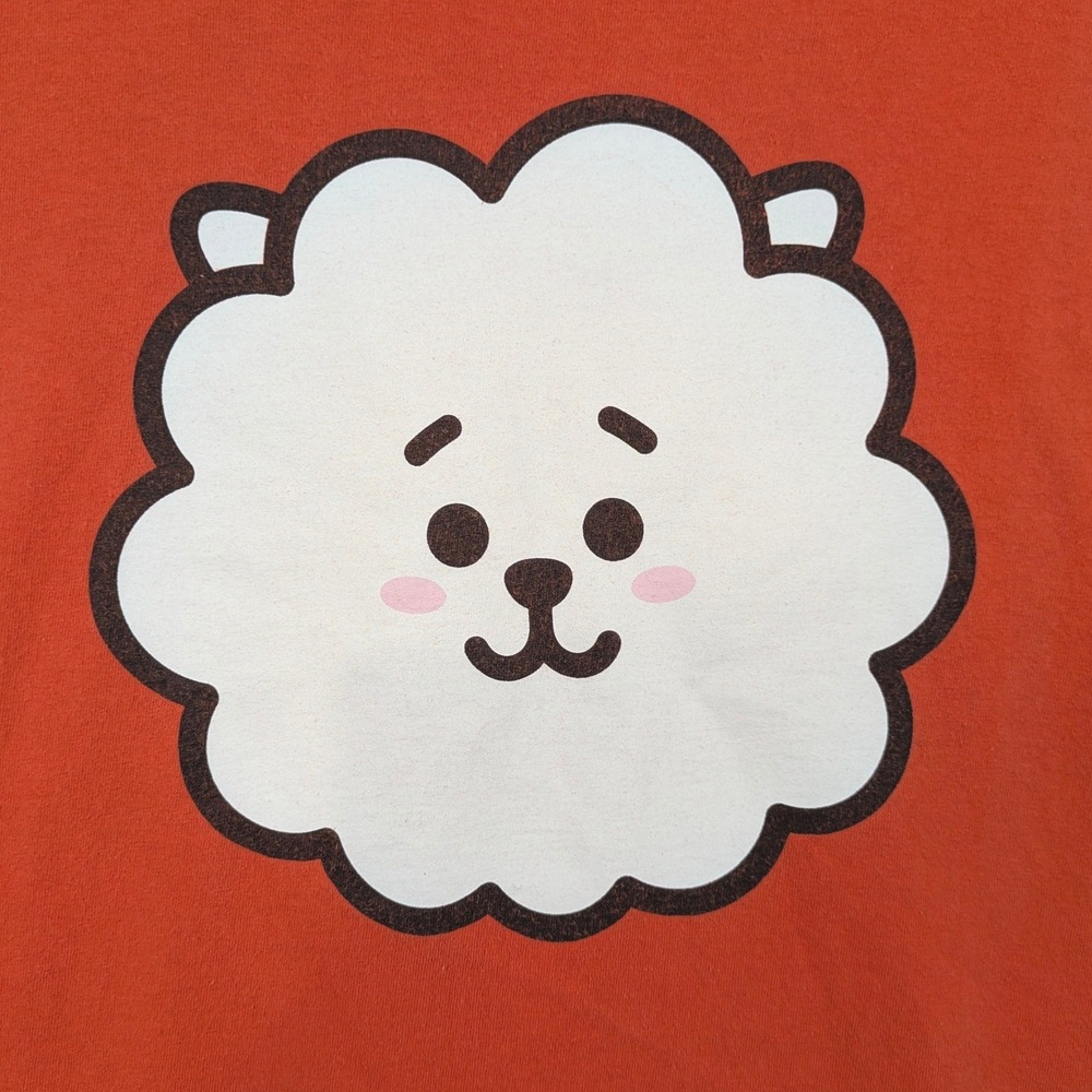 BT21 RJ Orange Alpaca Graphic T-Shirt by Jin BTS and Line Friends K-Pop Size L - Picture 2 of 7